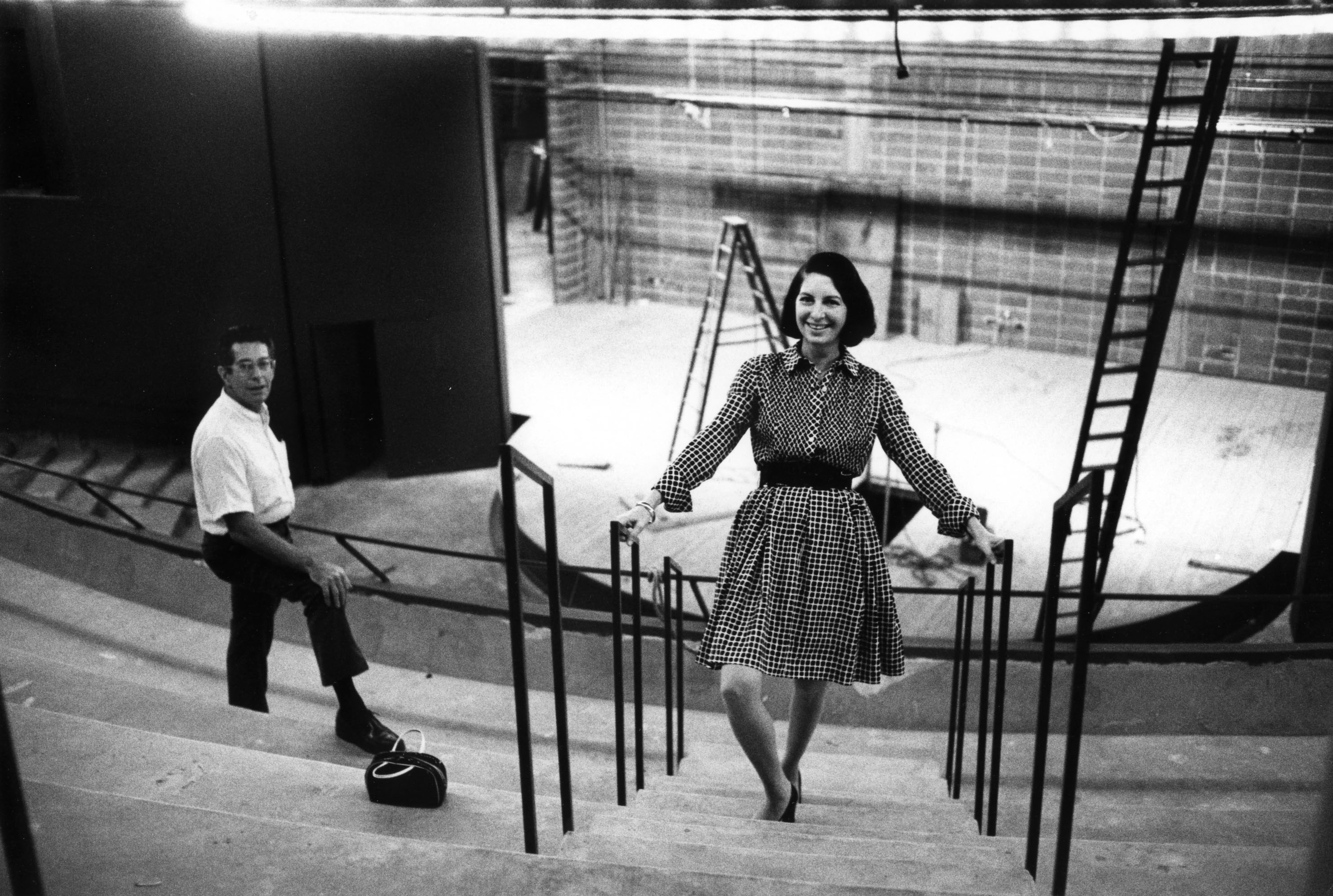 Zelda + Thomas Fichandler during the construction of the Kreeger Theatre in 1970 c/o Arena Stage